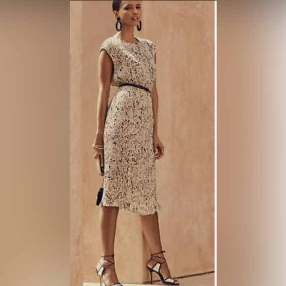 MAX MARA RINO LETTER PRINT PLEATED DRESS - Picture 3 of 14